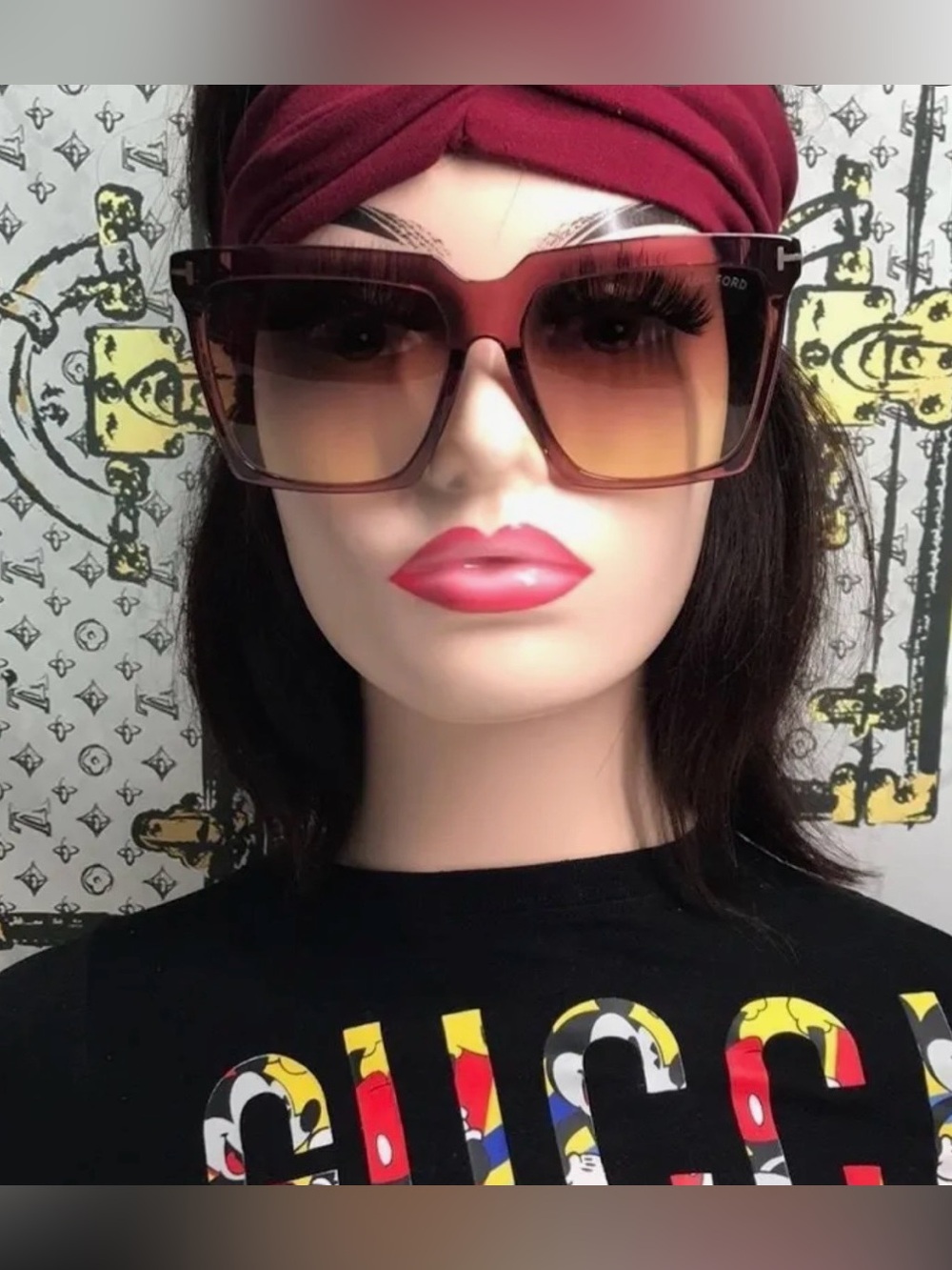 Tom Ford FT0764 69T Sabrina Square Sunglasses with Gradient Lens - Picture 10 of 10